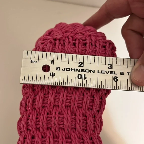 Cappelli Mini Handbag Purse Hot Pink Beaded Handle Woven Straw Summer Fun Small - Picture 13 of 16